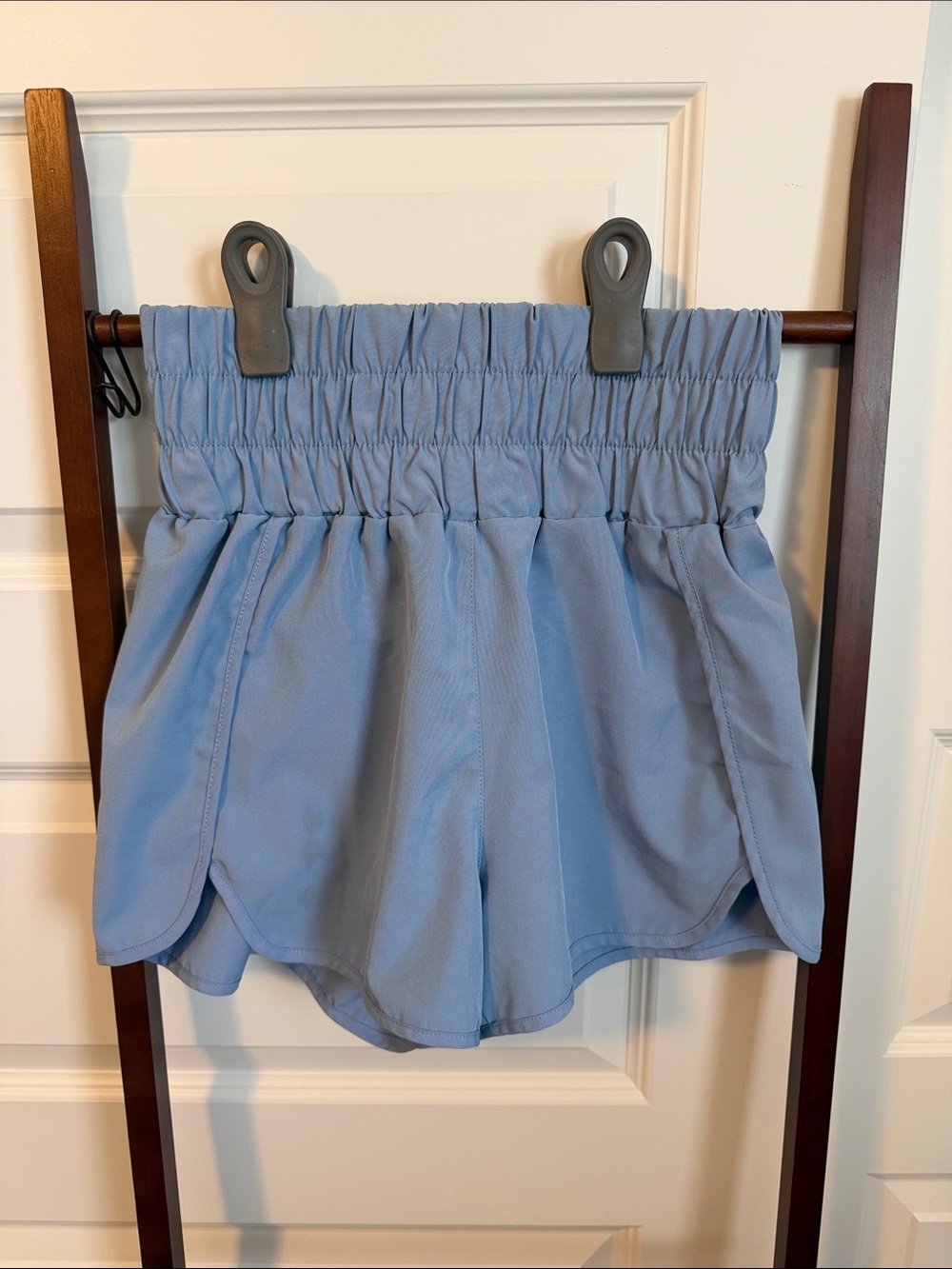 Women’s Athletic High-Waist Shorts in Light Blue